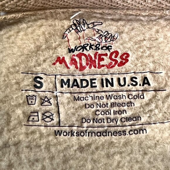 Independent Trading Co Hoodie Works Of Madness Sitting On The Edge Of Hell Small - Picture 6 of 12